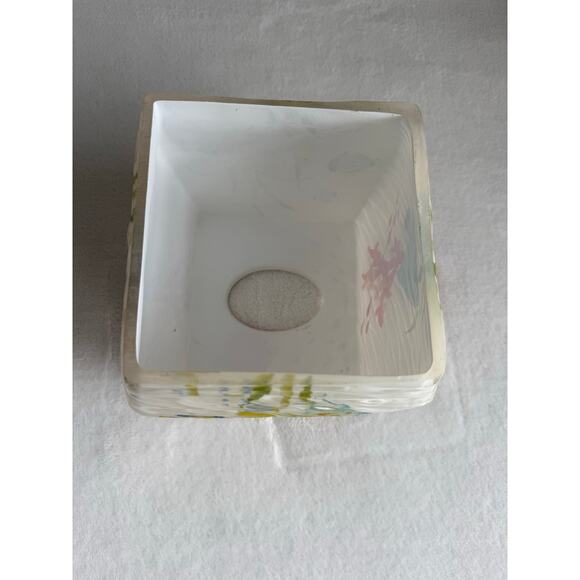 Vintage Acrylic Rainbow Fish Tropical White Square Tissue Box Cover Coastal - Picture 7 of 8